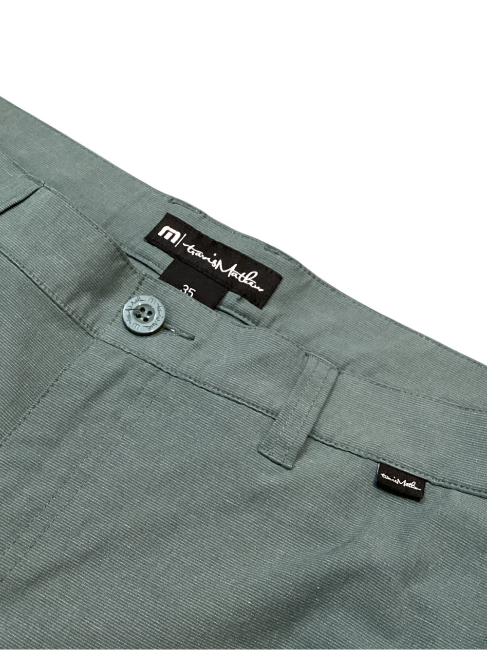 Travis Mathew Beck Shorts Balsam Green Grey Jade Size 35‎ Stretch Golf 1MM208 - Picture 3 of 9